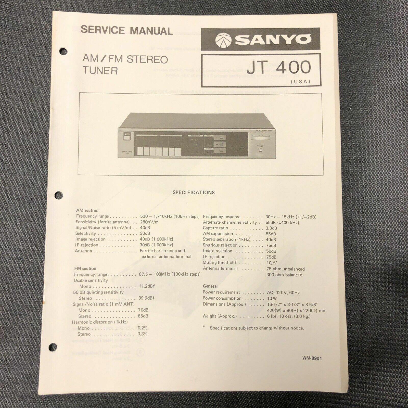 Sanyo JT 400 Service Manual