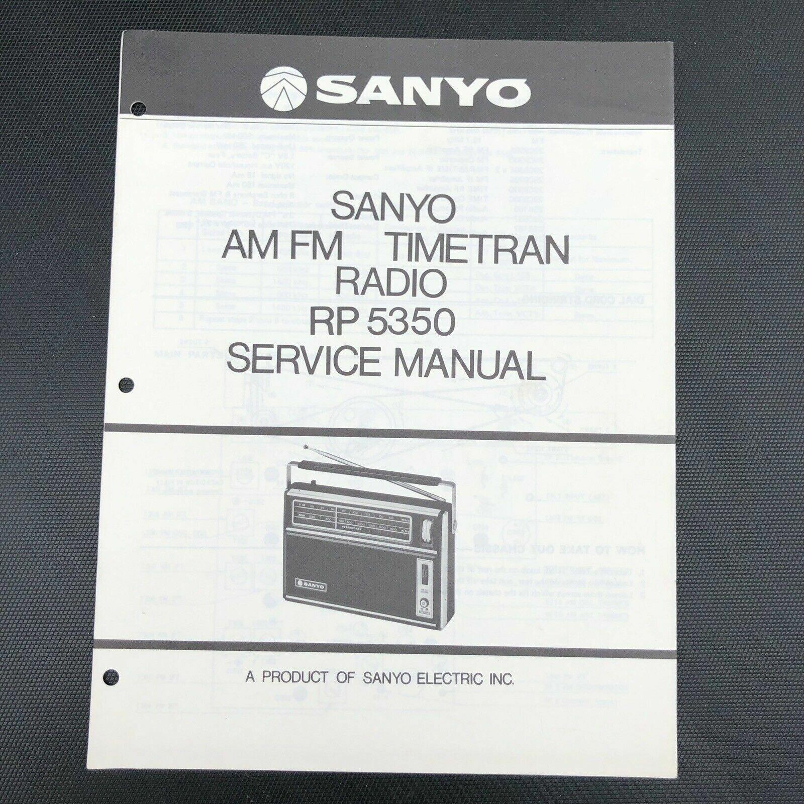 SANYO RP5350 TIMETRAN RADIO ORIGINAL SERVICE MANUAL