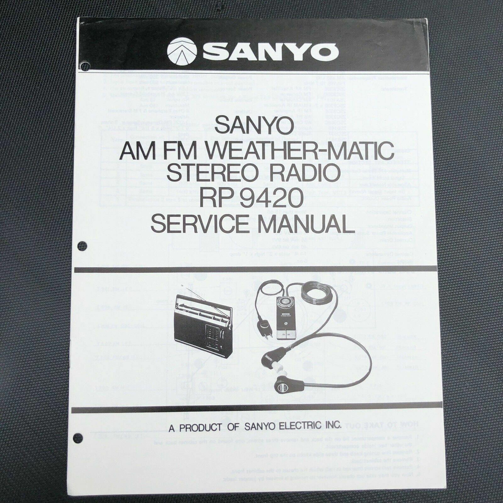 SANYO RP9420 WEATHER - MATIC PORTABLE RADIO ORIGINAL SERVICE MANUAL