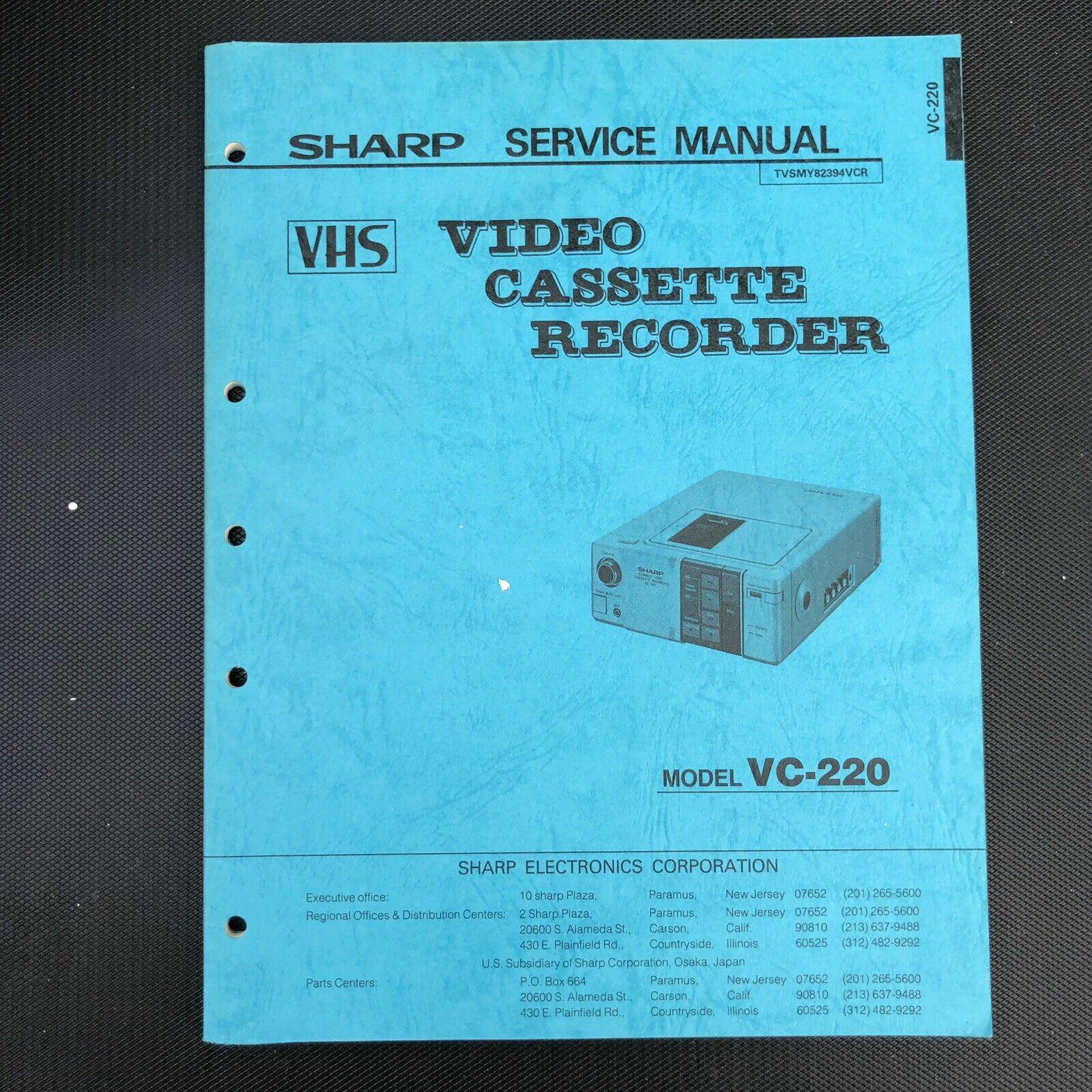 Sharp Video Cassette Recorder Service Manual VC - 220