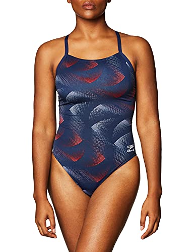 Speedo Woemns Swimsuit One Piece Endurance+ Flyback Printed Adult Team Colors
