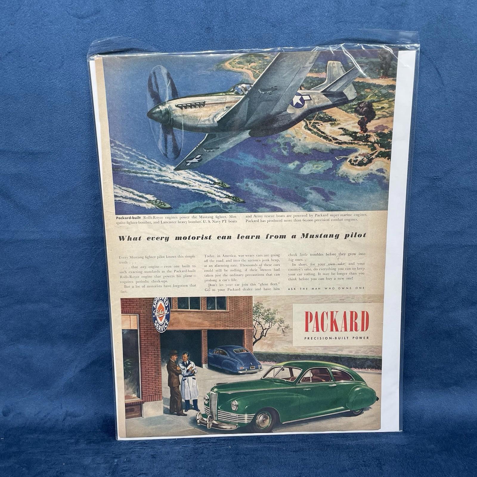 1940 Print Packard Auto Car Service Learn From Mustang Pilot Vintage AD