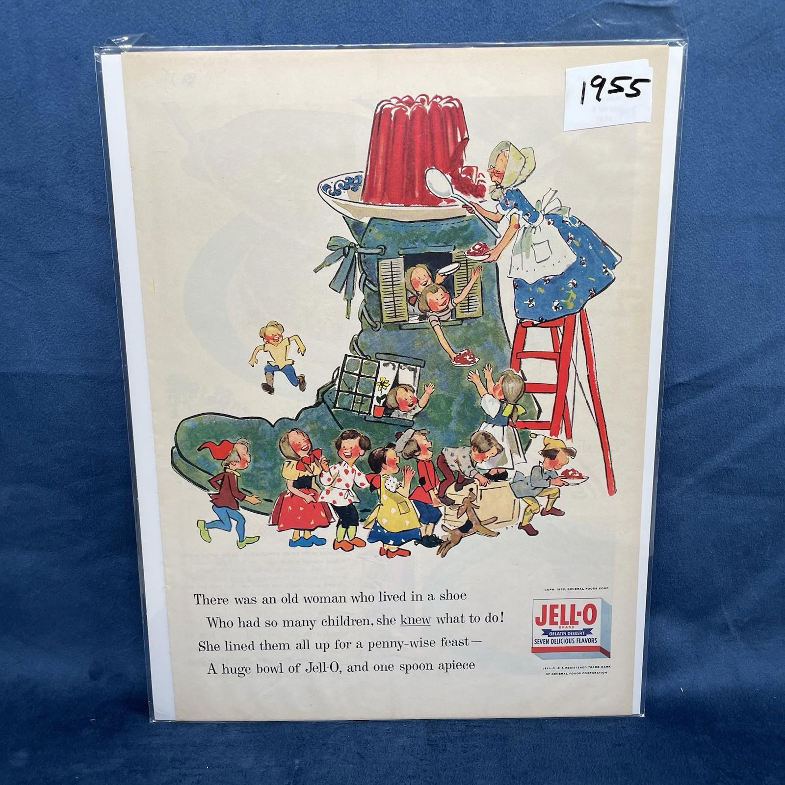 1955 JELL - O Old Woman in a Shoe Jello Nursery Rhymes Vintage AD