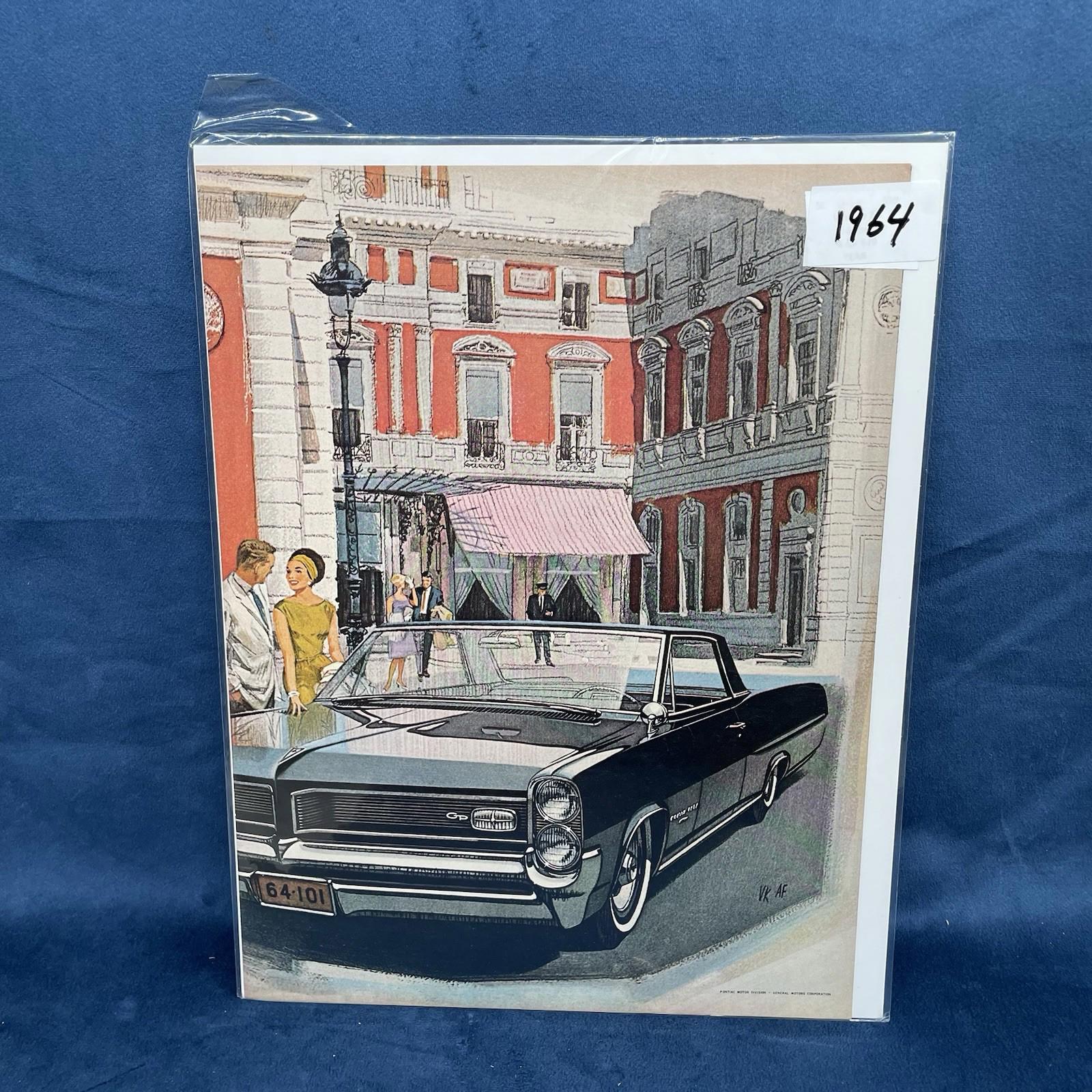 1964 Pontiac Grand Prix Fitz & Van Art 2 Page Original Print Vintage AD