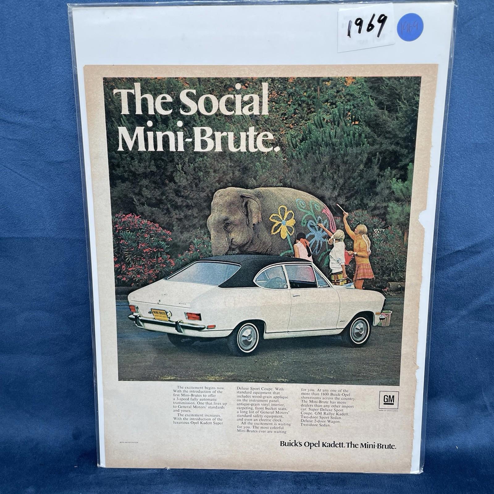 1968 Vintage Print Ad 1969 Buick Opal Kadett Mini Brute Car Vintage AD