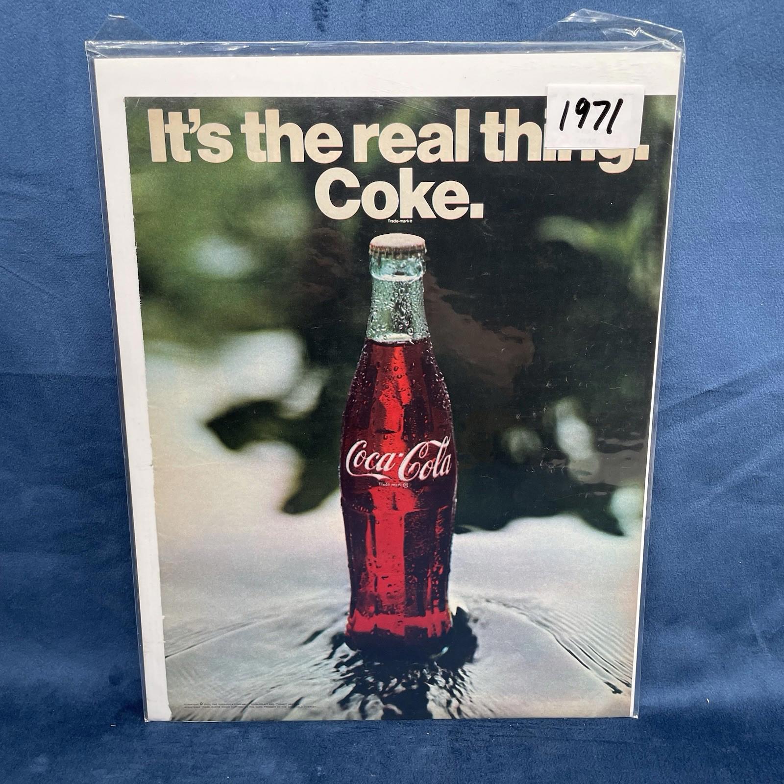 1971 Coca - Cola Soda Ad - It's the Real Thing. Coke! Vintage AD
