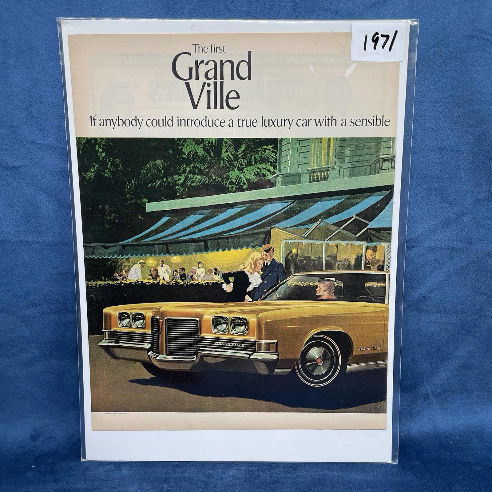1971 Pontiac Grand Ville 2 - Page PRINT Vintage AD