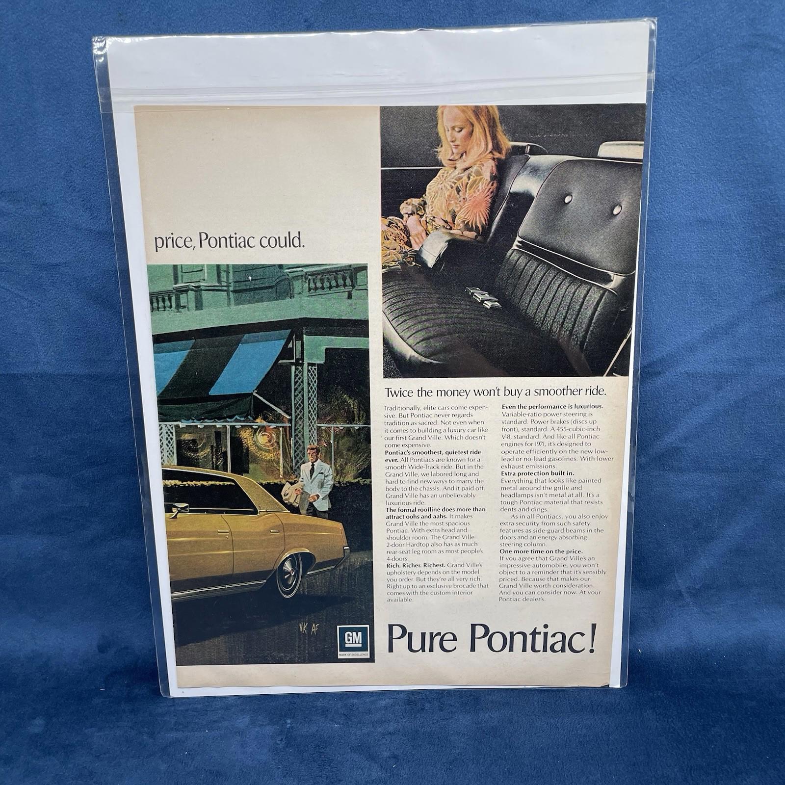 1971 Pontiac Grand Ville 2 - Page PRINT Vintage AD