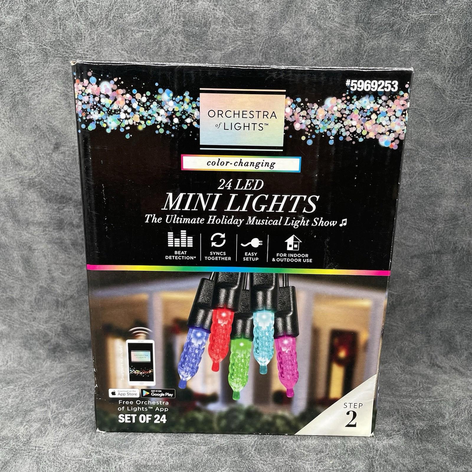 24 Gemmy Orchestra of Lights Color - Changing Faceted Mini LED Lights - 885627 - NEW