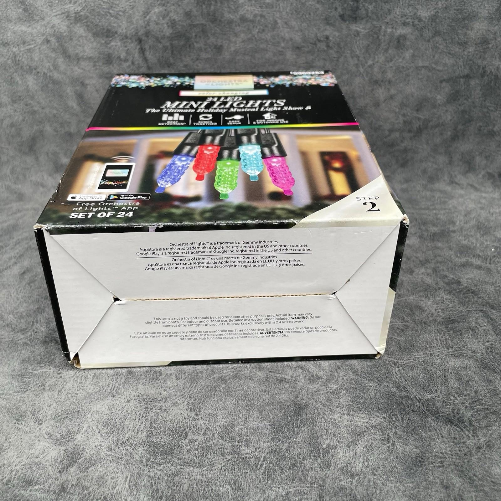 24 Gemmy Orchestra of Lights Color - Changing Faceted Mini LED Lights - 885627 - NEW
