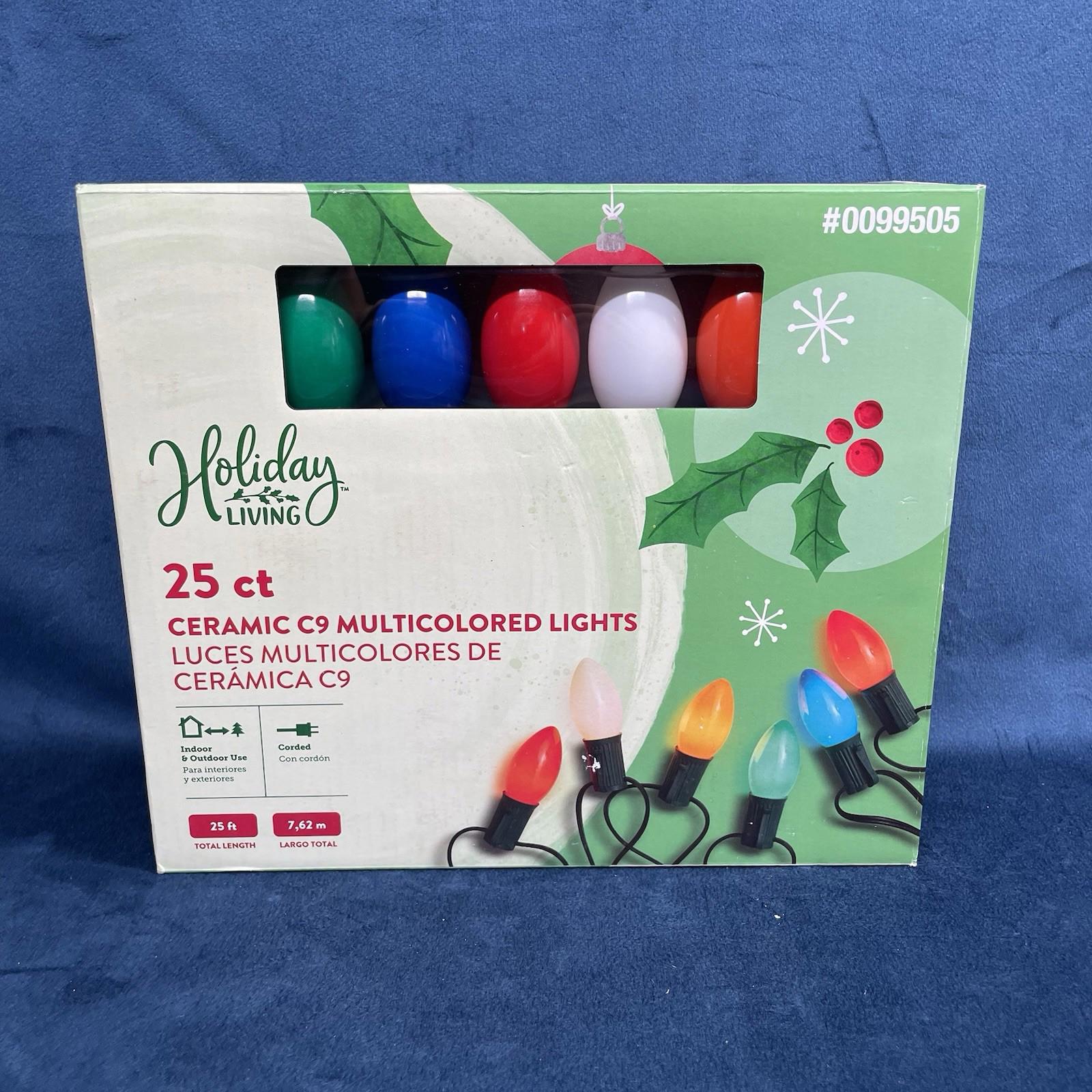 25 Holiday Living Multi - Color C - 9 Ceramic Style Incandescent String Lights