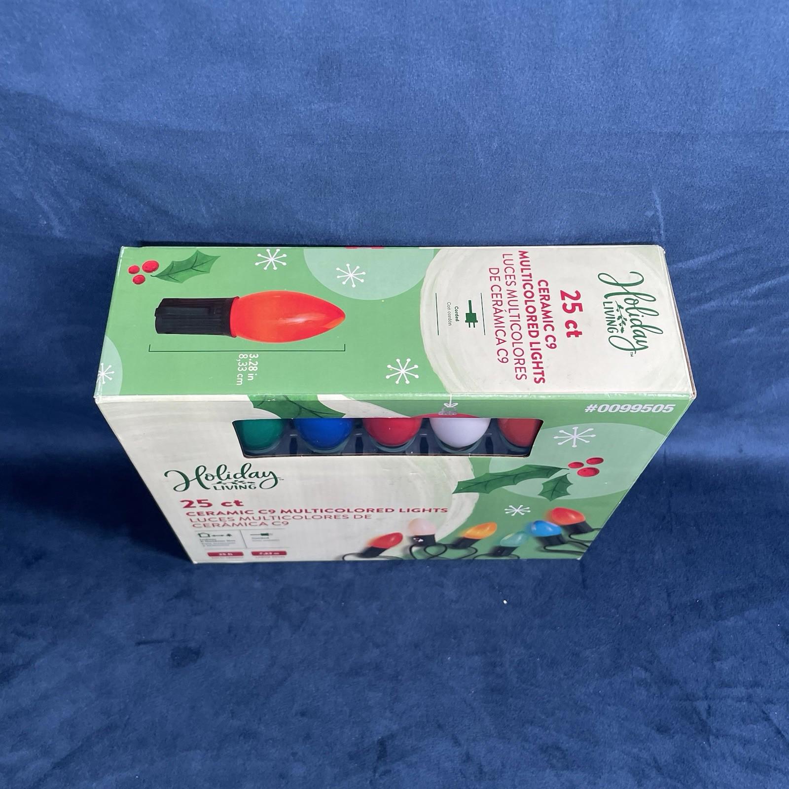 25 Holiday Living Multi - Color C - 9 Ceramic Style Incandescent String Lights