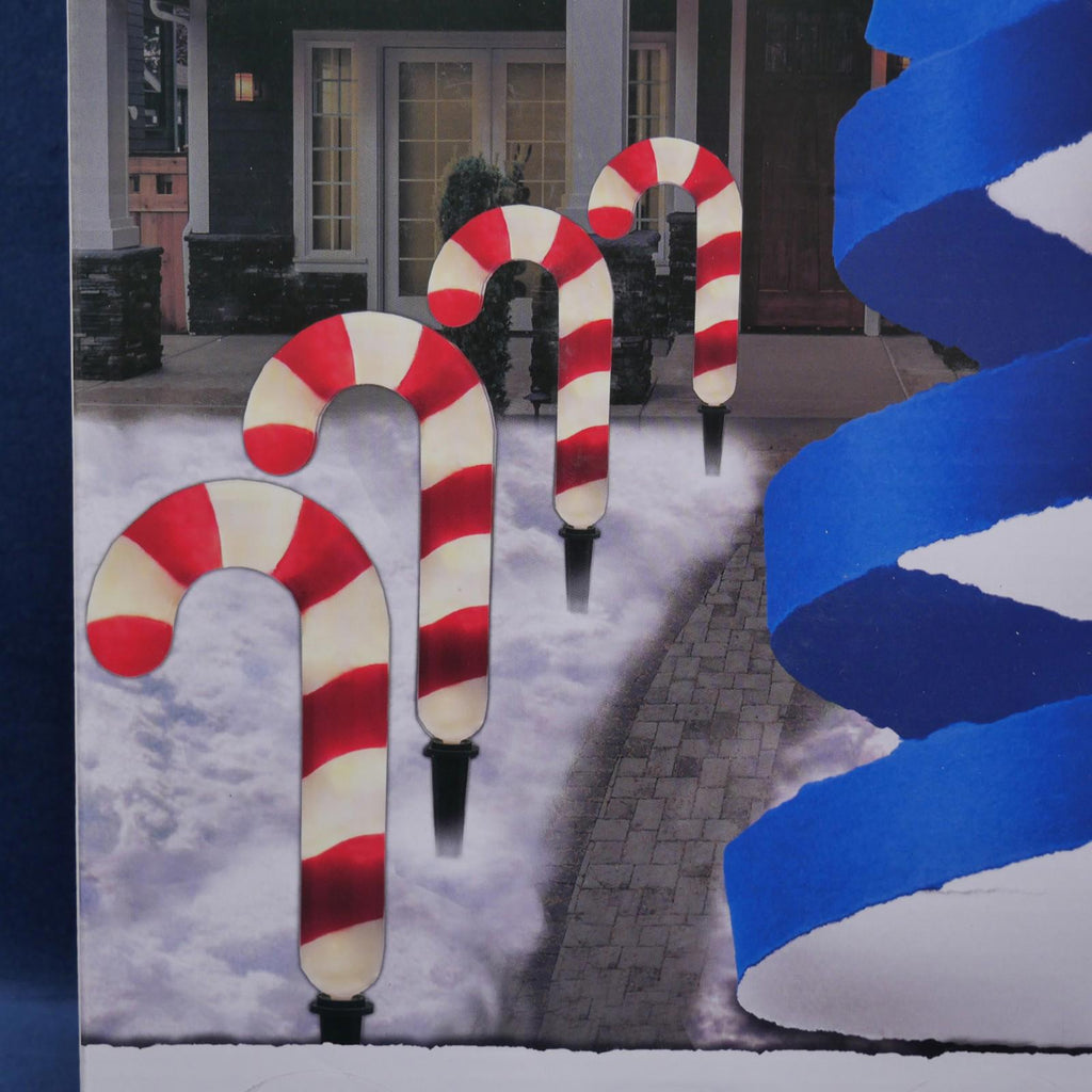 4 Candy Cane Pathway LED Lights GE StayBright Warm White - 72235LO - NEW