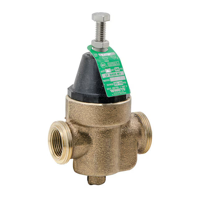 Watts 1-in MNPT Copper Pressure reducing valve LFN45BM1-U 1 LW Side View