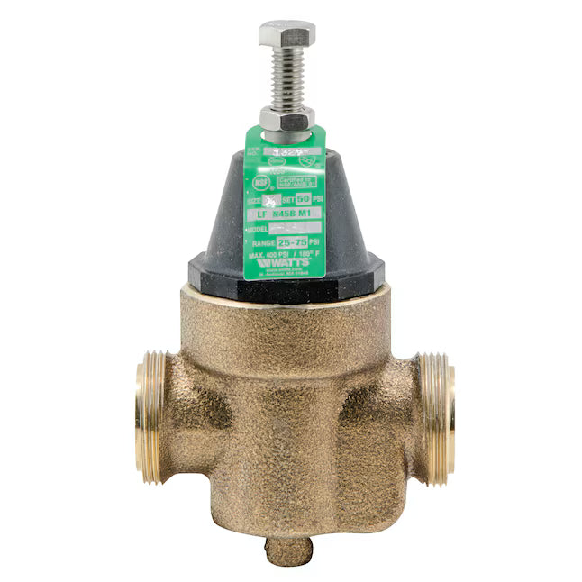 Watts 1-in MNPT Copper Pressure reducing valve LFN45BM1-U 1 LW Front View