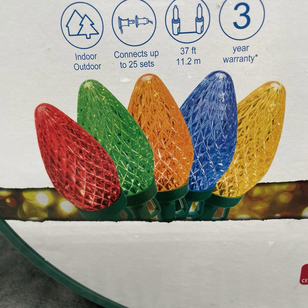 GE 75 - Count LED C9 Multicolor LED Staybright Christmas String Lights Energy Star 91145LO - NEW