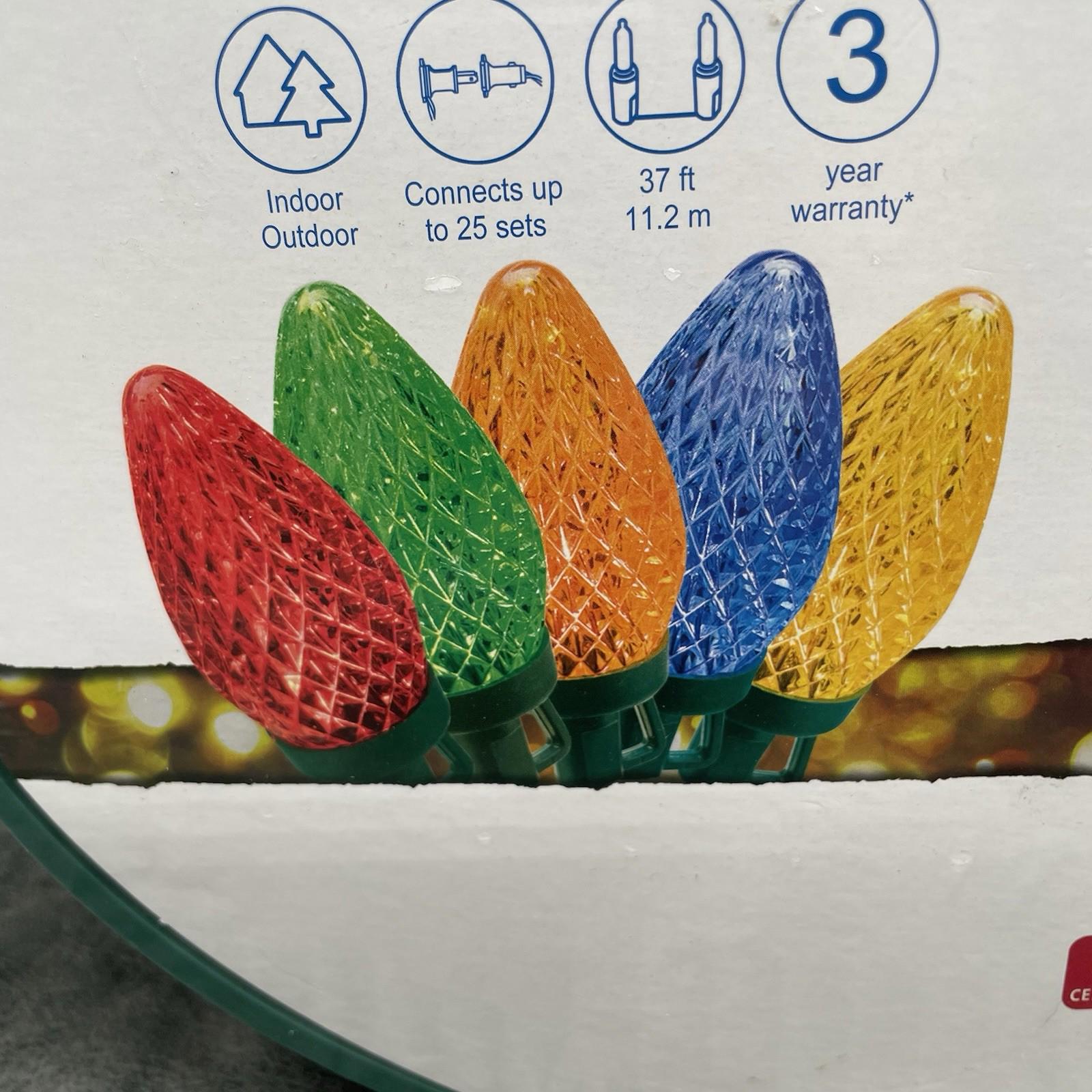 GE 75 - Count LED C9 Multicolor LED Staybright Christmas String Lights Energy Star 91145LO - NEW