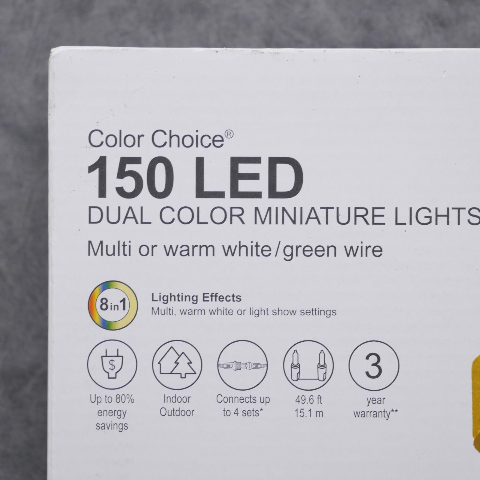 GE Color Choice 150 - Count 49.6 - ft Multi - Function Warm White Color Changing LED Plug - in Christmas String Lights 89401LO - NEW