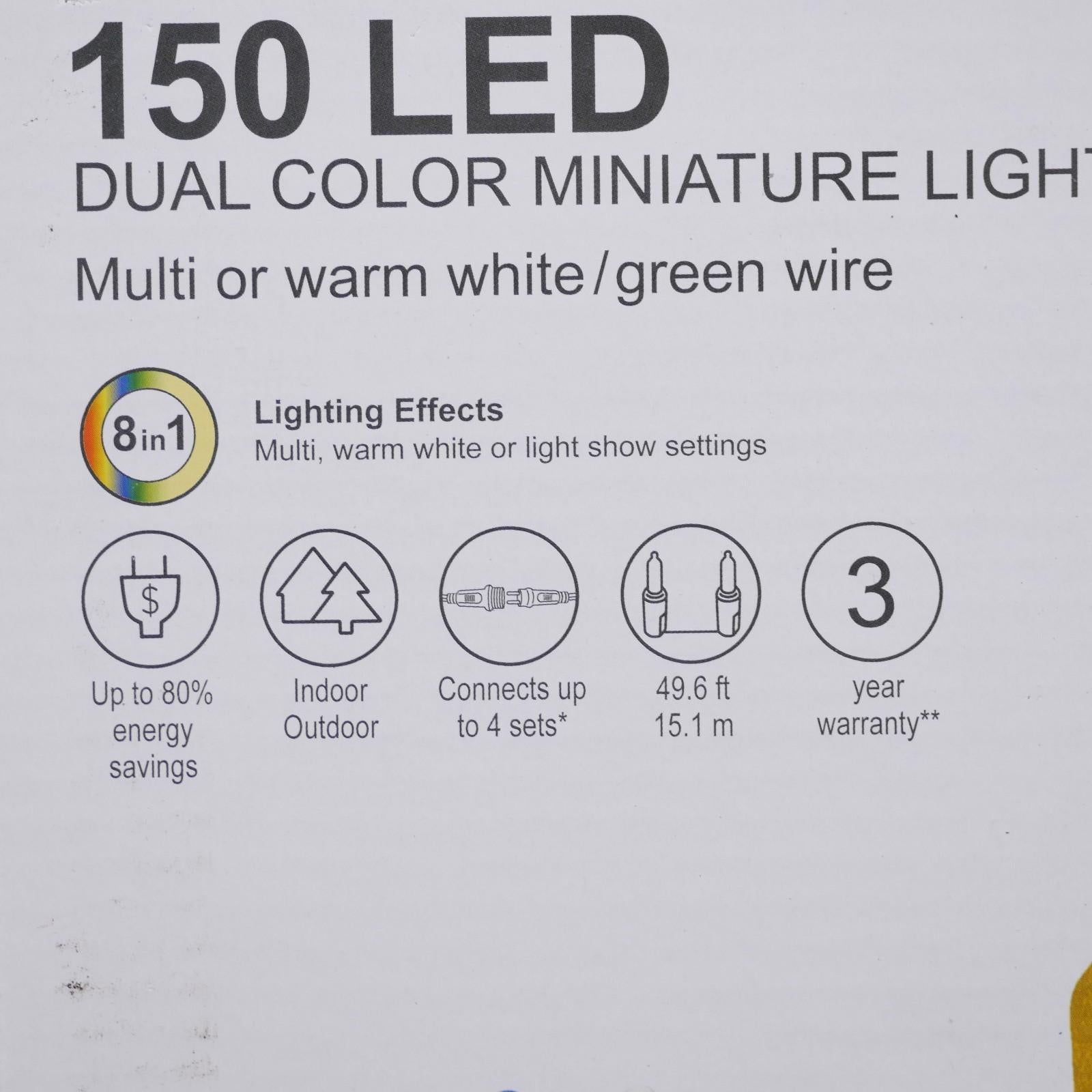 GE Color Choice 150 - Count 49.6 - ft Multi - Function Warm White Color Changing LED Plug - in Christmas String Lights 89401LO - NEW