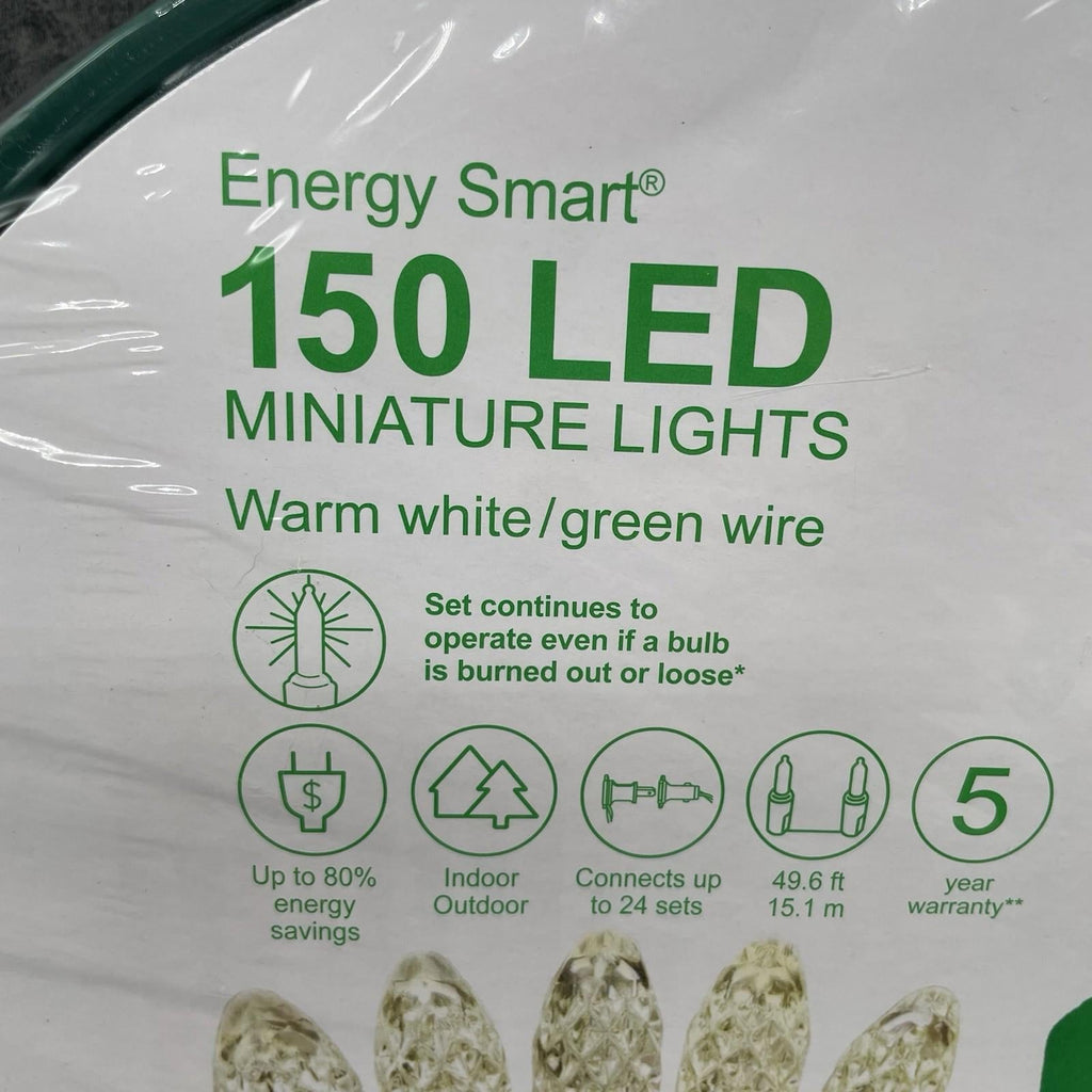 GE Energy Smart 150 - Count 49.6 - ft White LED Plug - In Christmas String Lights 97486LO - NEW