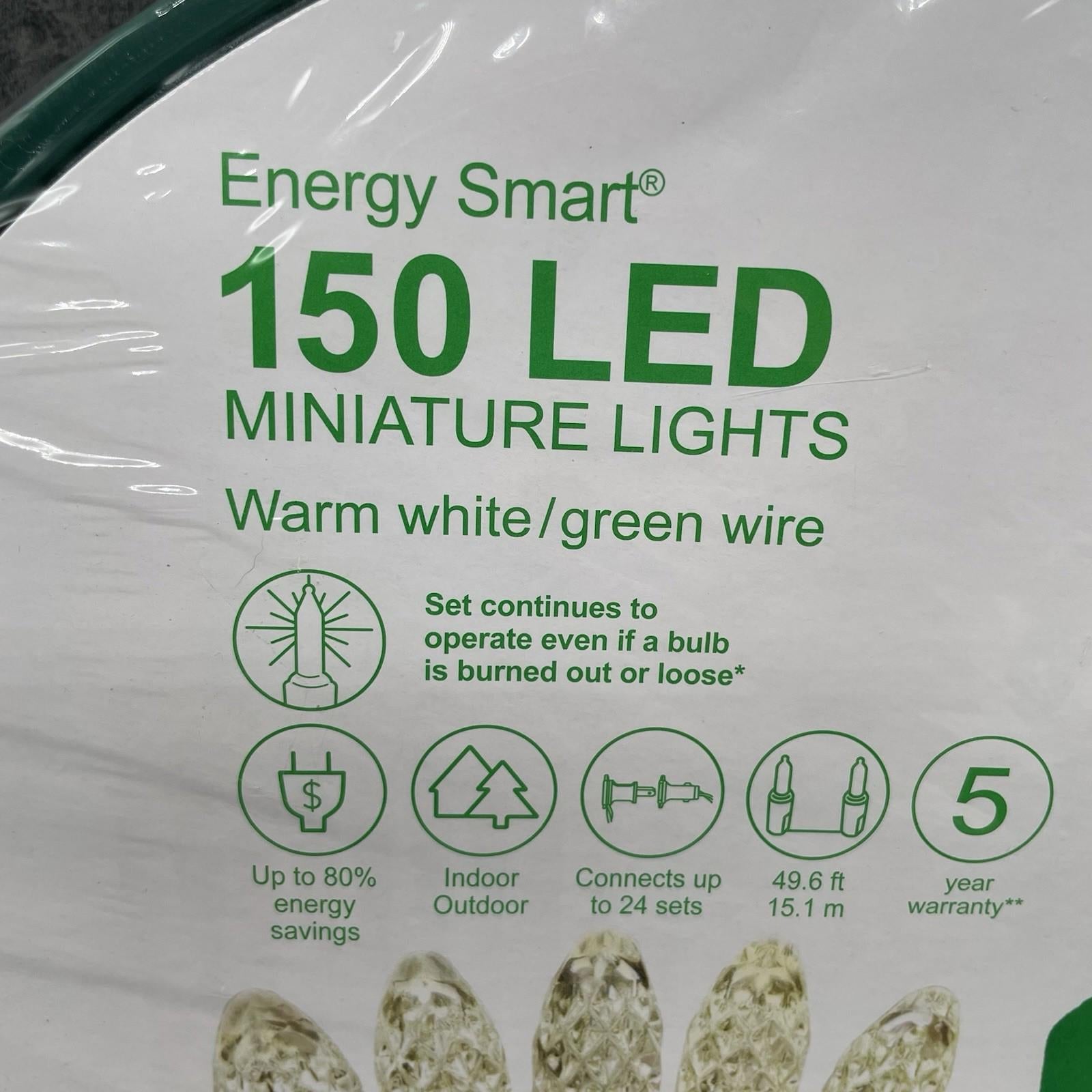 GE Energy Smart 150 - Count 49.6 - ft White LED Plug - In Christmas String Lights 97486LO - NEW