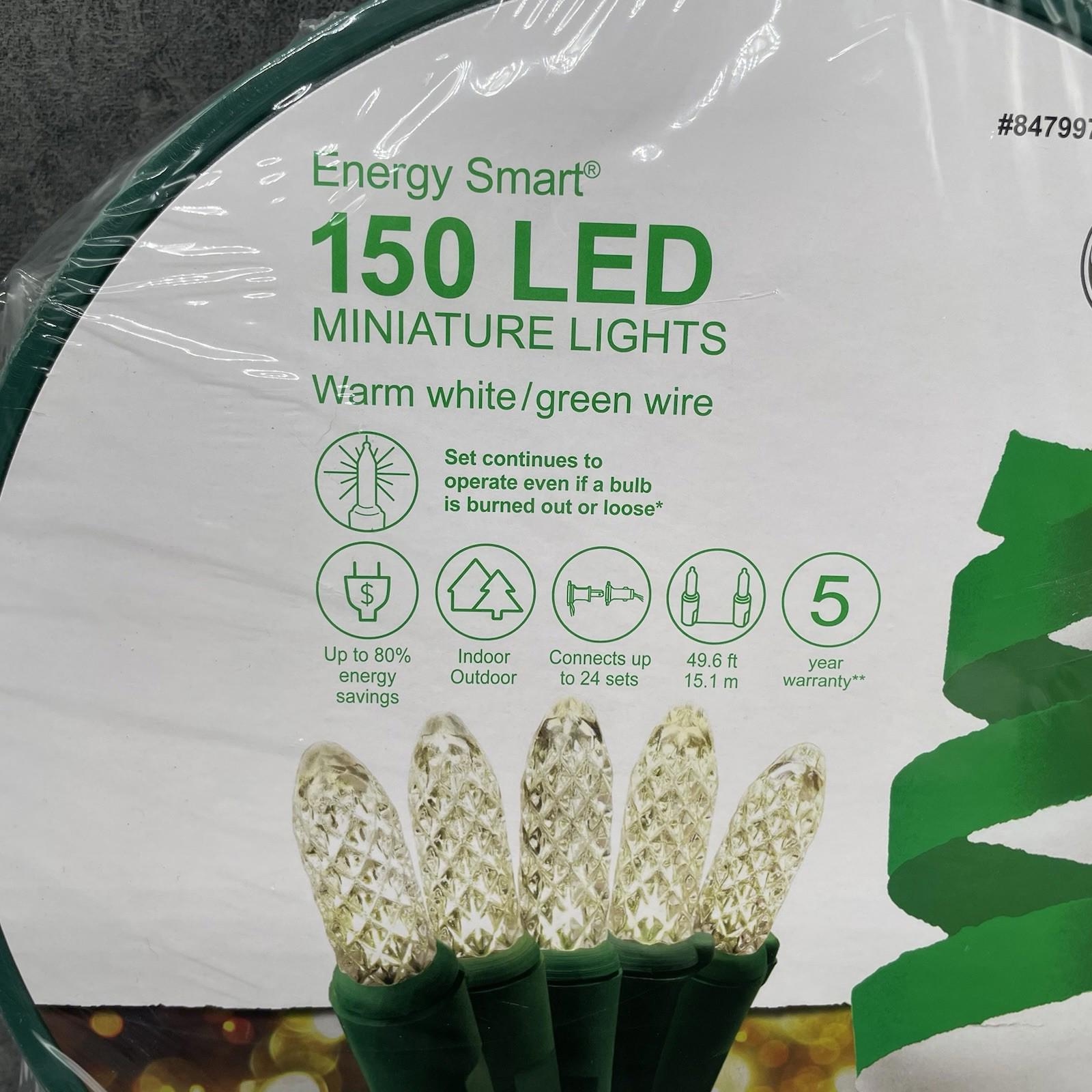 GE Energy Smart 150 - Count 49.6 - ft White LED Plug - In Christmas String Lights 97486LO - NEW