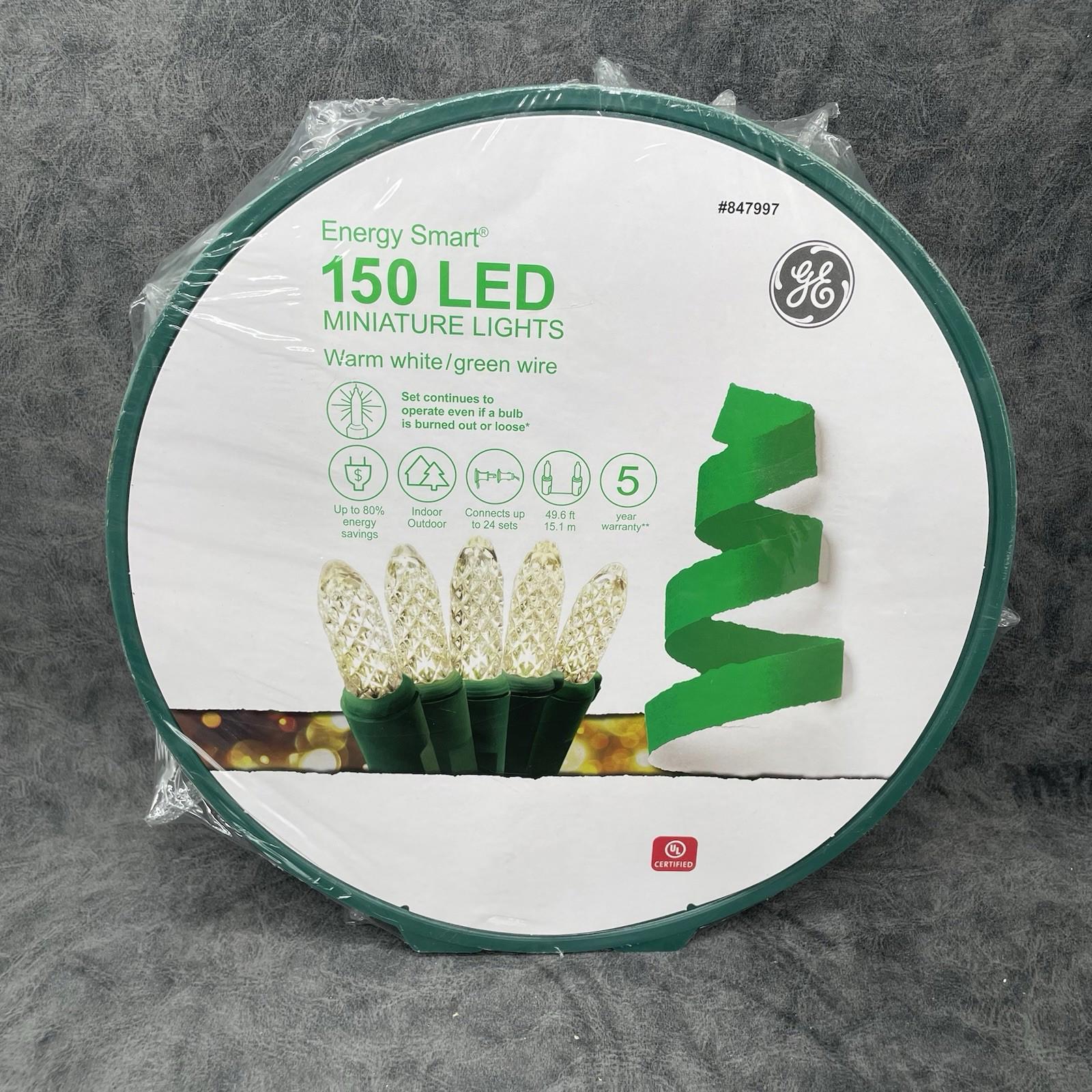 GE Energy Smart 150 - Count 49.6 - ft White LED Plug - In Christmas String Lights 97486LO - NEW