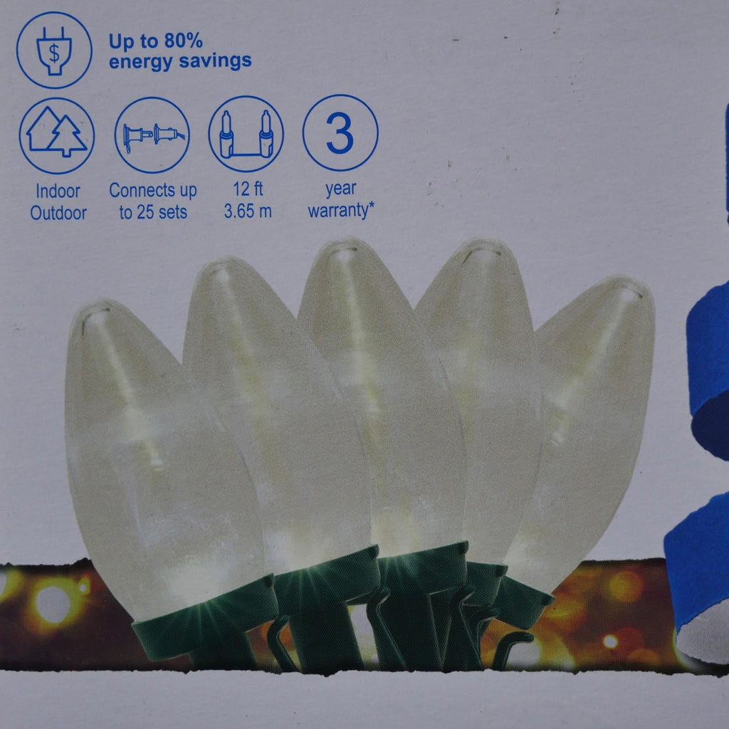 GE StayBright 25 - Count 12.0 - Feet White LED Plug - In Christmas String Lights - 90976LO - NEW