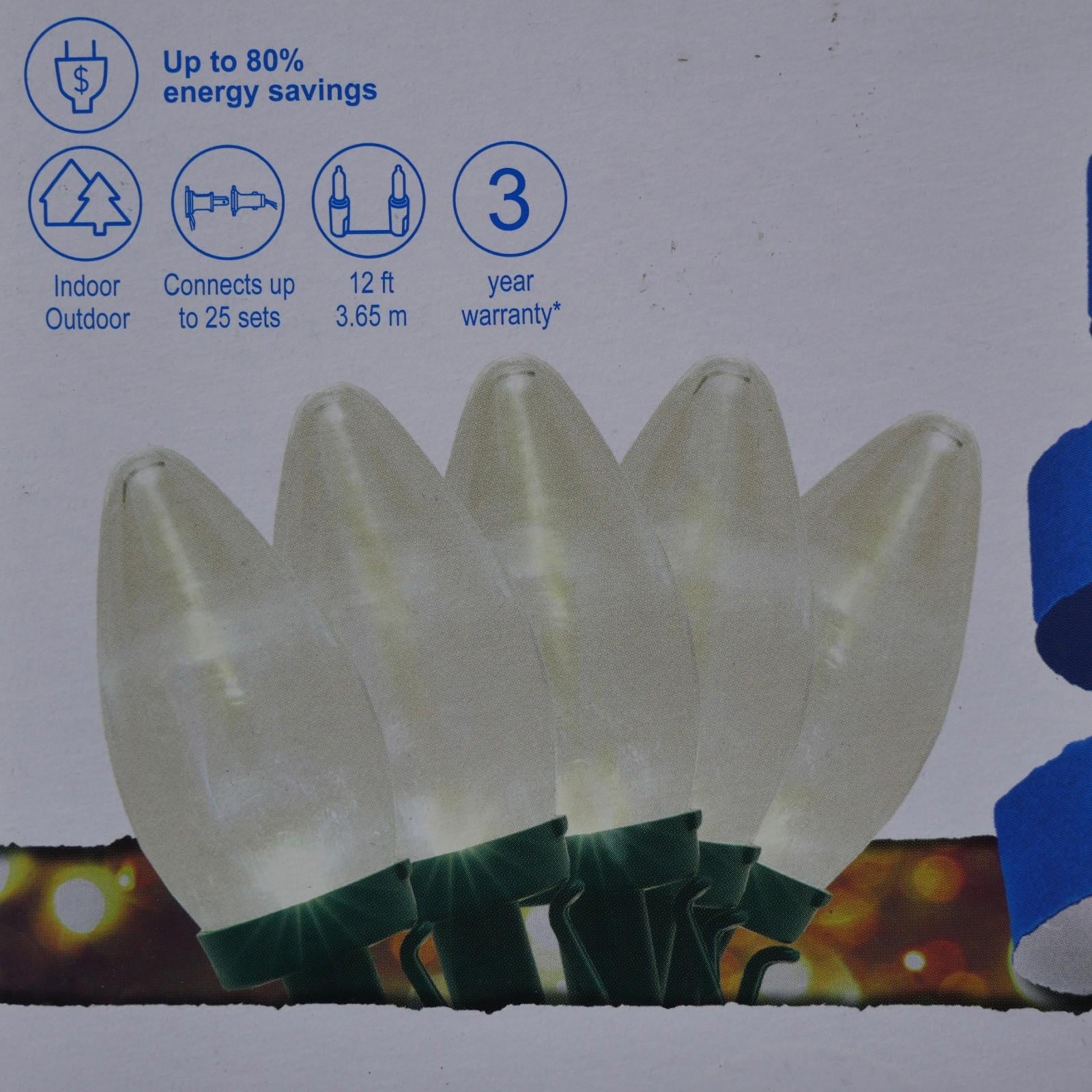 GE StayBright 25 - Count 12.0 - Feet White LED Plug - In Christmas String Lights - 90976LO - NEW