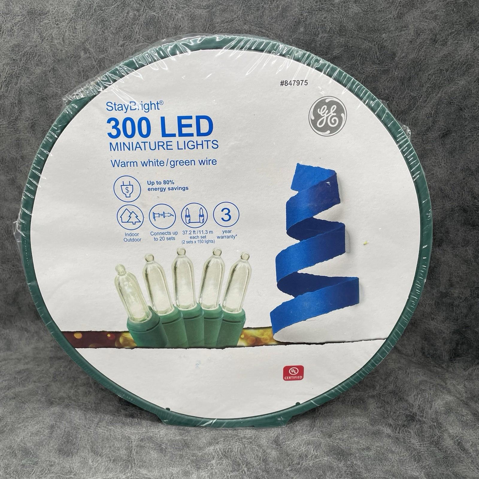 GE StayBright 300 - Count Multicolor Mini LED Christmas String Lights 91096LO - NEW