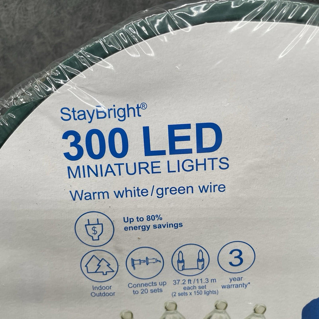 GE StayBright 300 - Count Multicolor Mini LED Christmas String Lights 91096LO - NEW