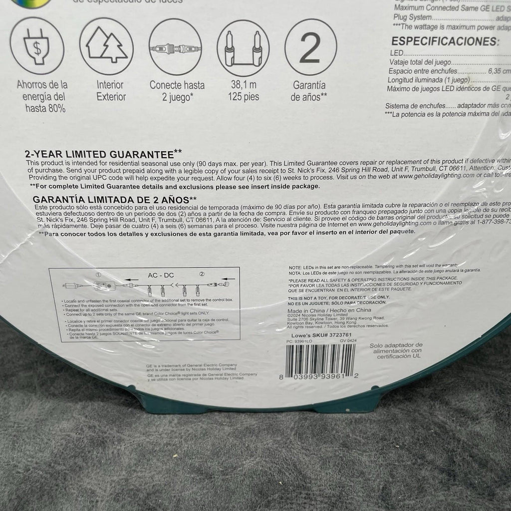 GE StayBright® Color Choice Multifunction LED MicroBright Lights, 600ct, Multi/Warm White - 93961LO - NEW