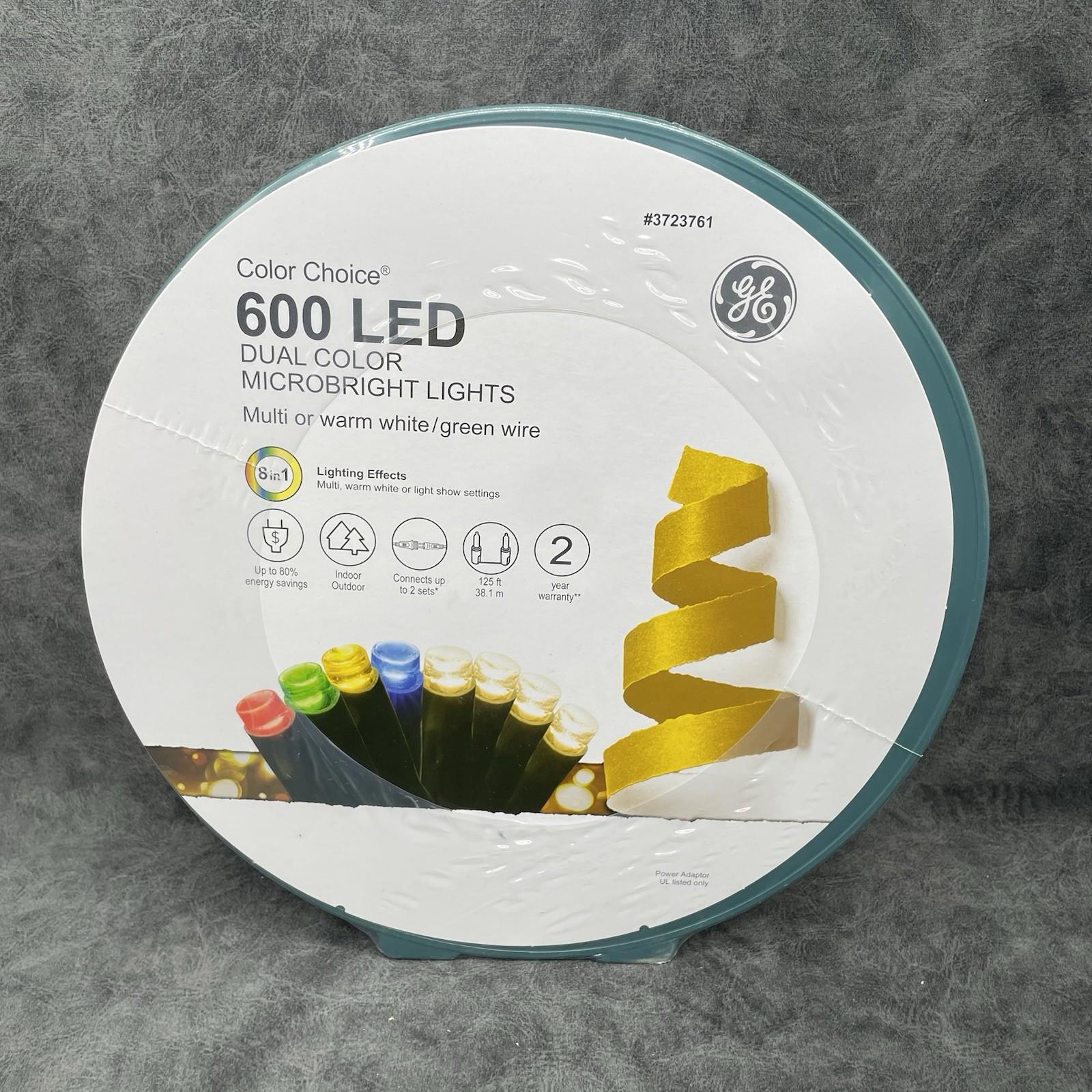 GE StayBright® Color Choice Multifunction LED MicroBright Lights, 600ct, Multi/Warm White - 93961LO - NEW