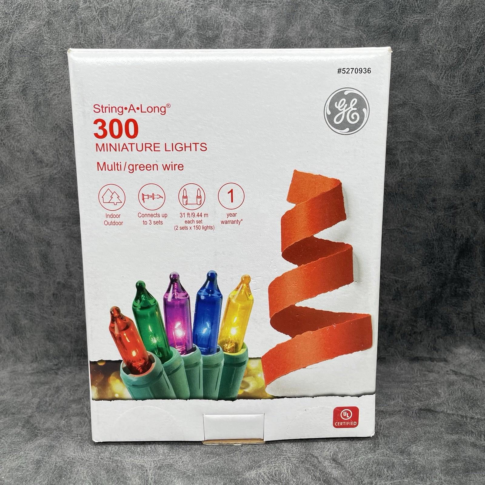 GE String - A - Long 300 - Count 62.2 - ft Multicolor Incandescent Plug - In Christmas String Lights 60825LO - NEW