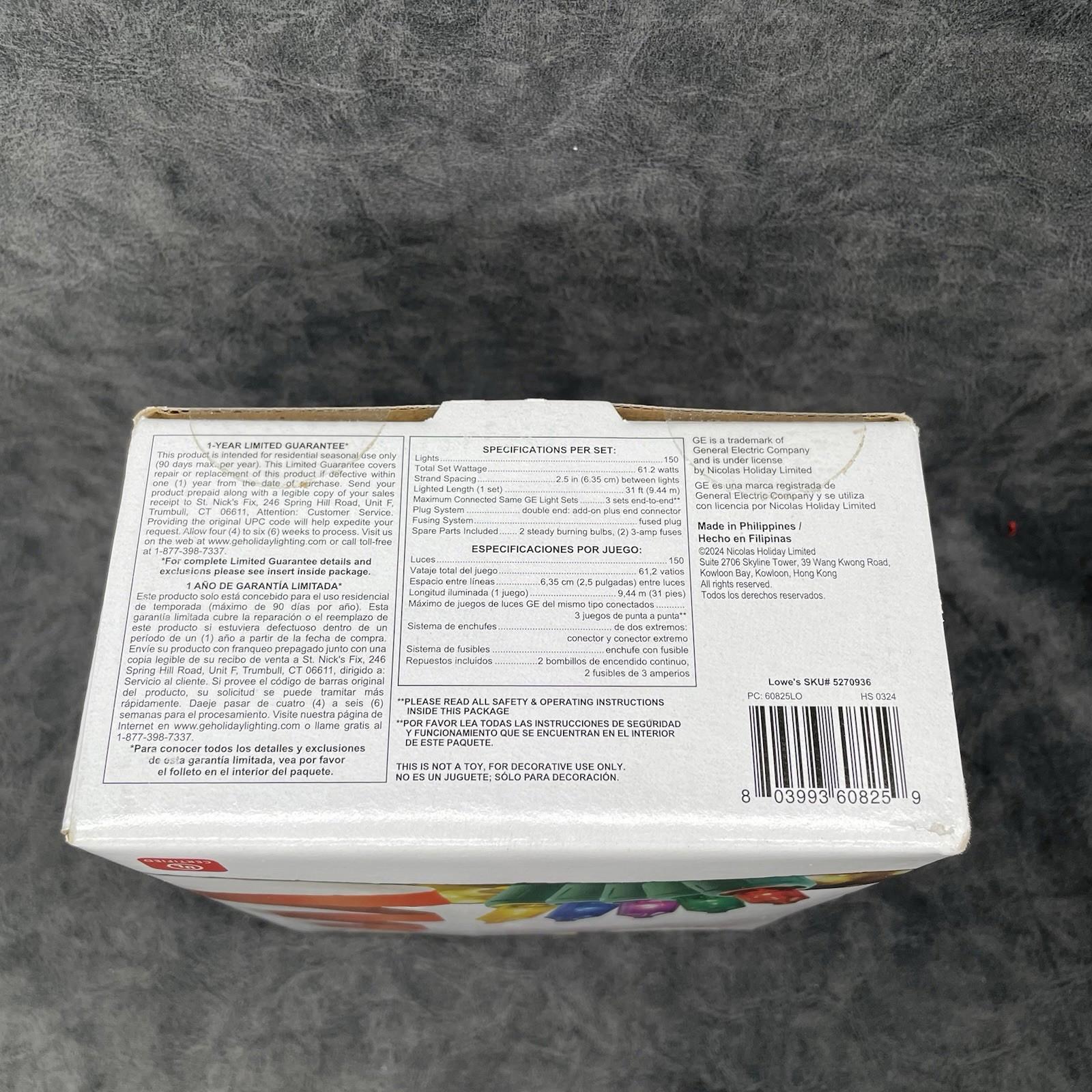 GE String - A - Long 300 - Count 62.2 - ft Multicolor Incandescent Plug - In Christmas String Lights 60825LO - NEW