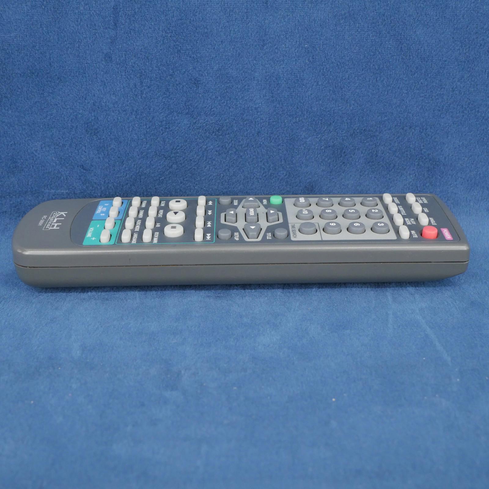 KLH Digital RC360H DVD Player Remote Control DVD - 8350 RC360H DVD8350 Tested