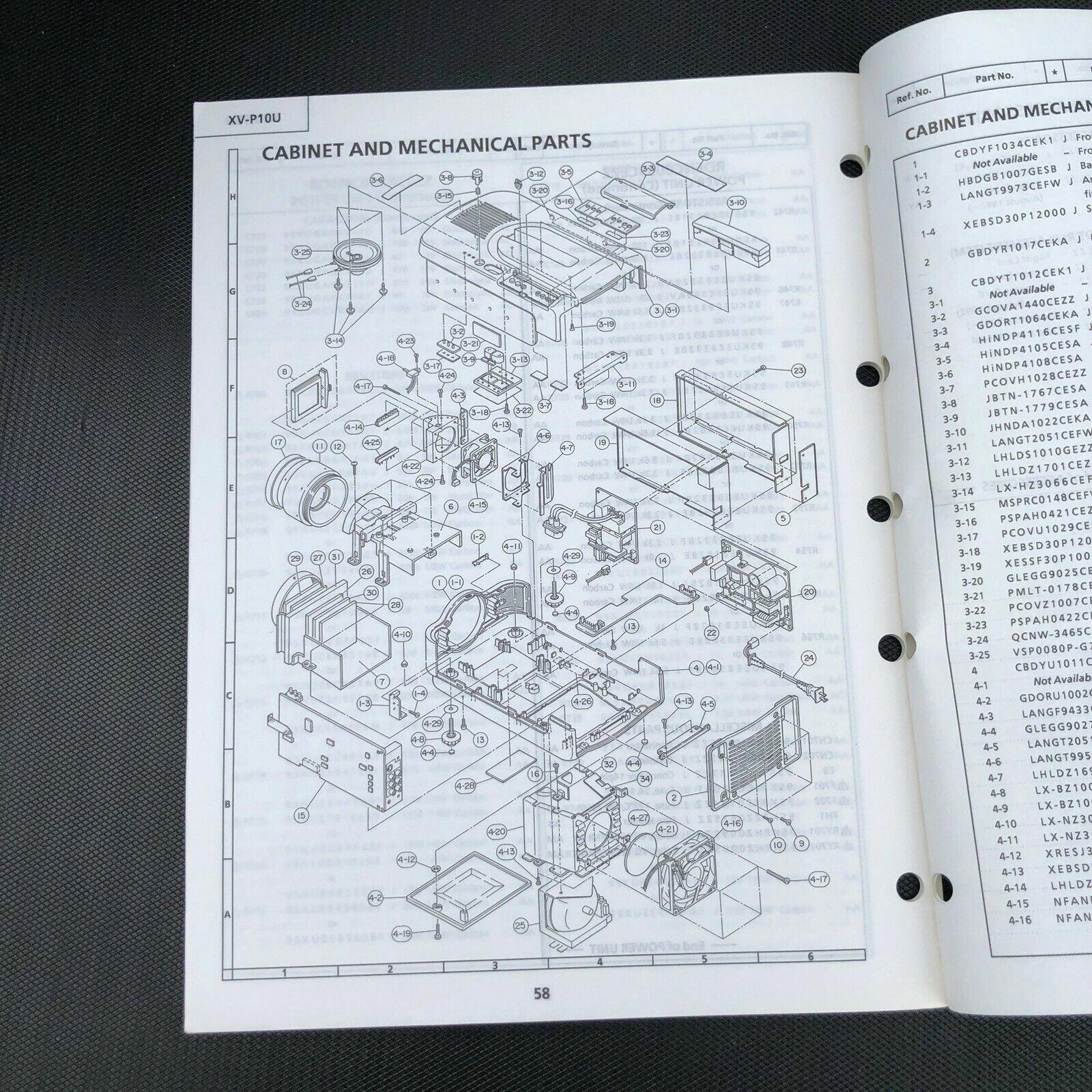 Original Sharp XV - P10U LCD Projector Service Manual
