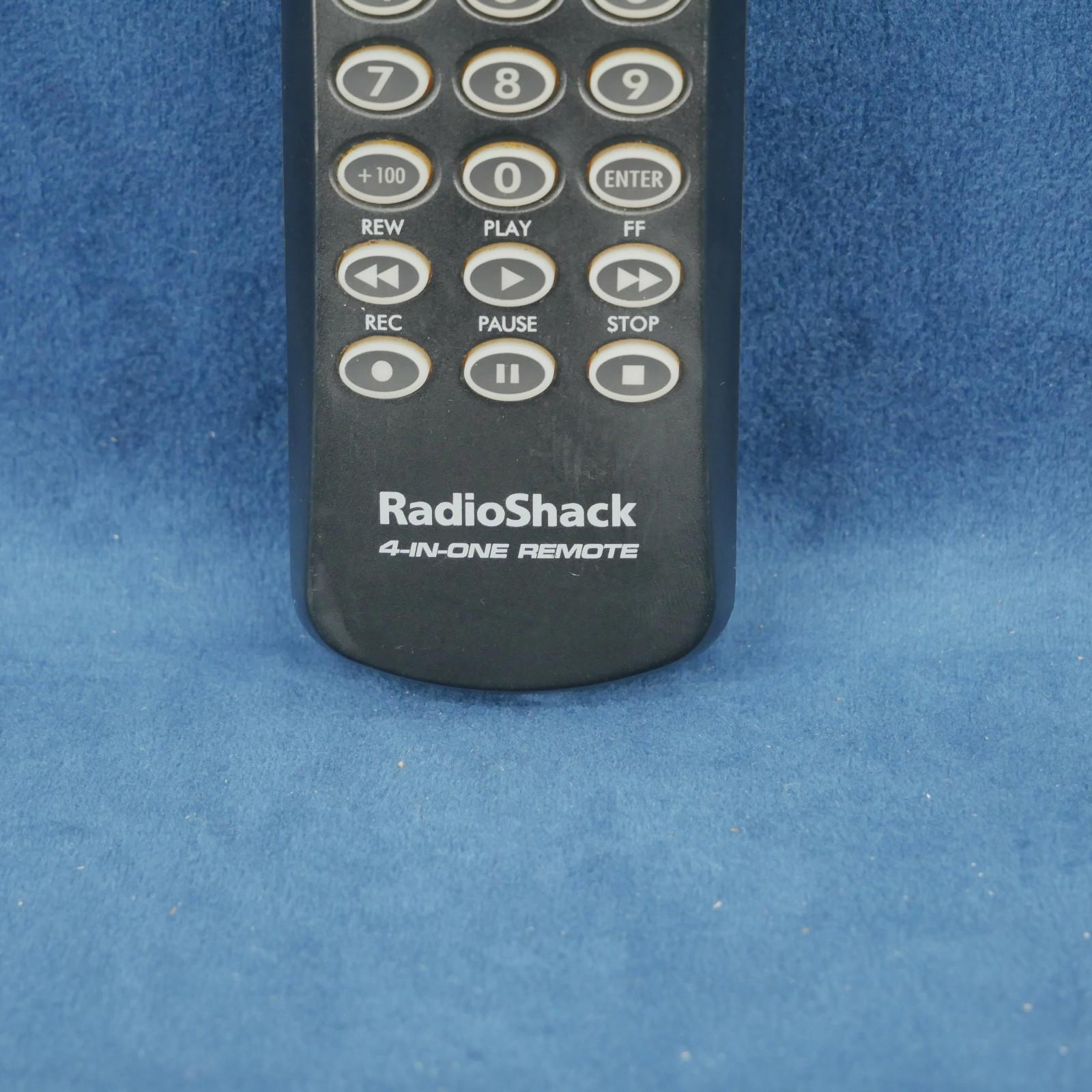 Radioshack 4 - In - One Remote Control Cable Satellite DVD VCR TV Television