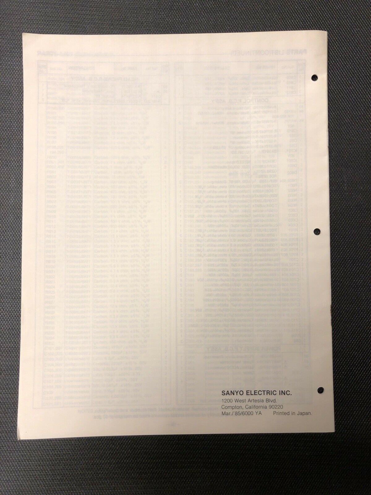 Sanyo C40A service manual original repair book stereo boombox radio tape player