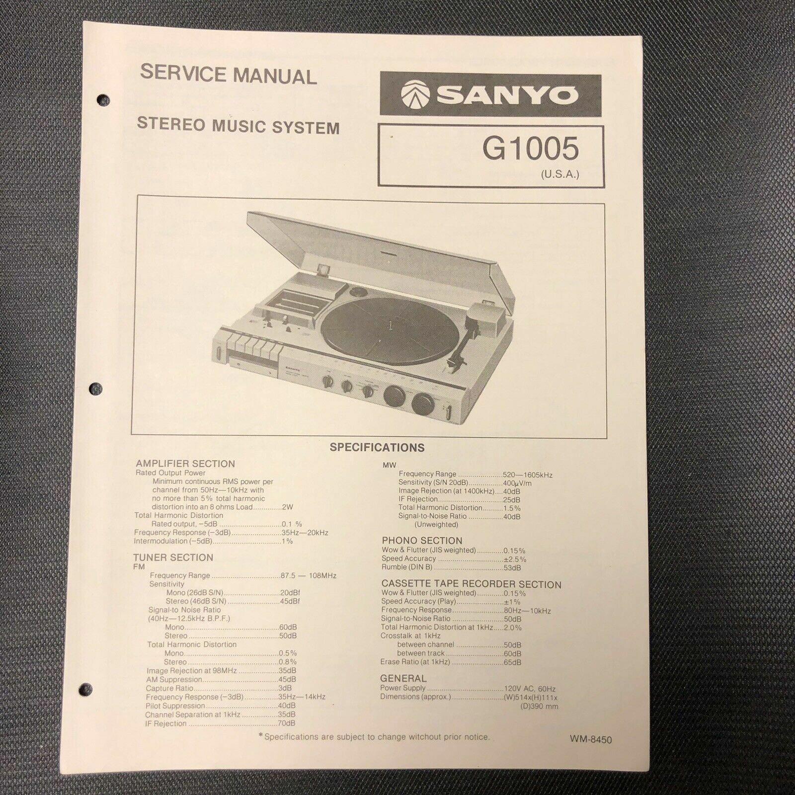 Sanyo G1005 Service Manual