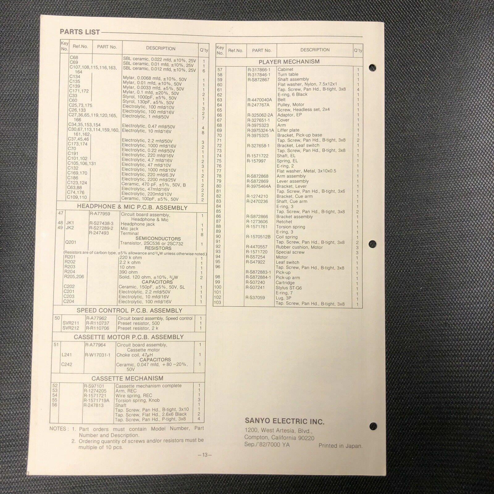 Sanyo G1005 Service Manual