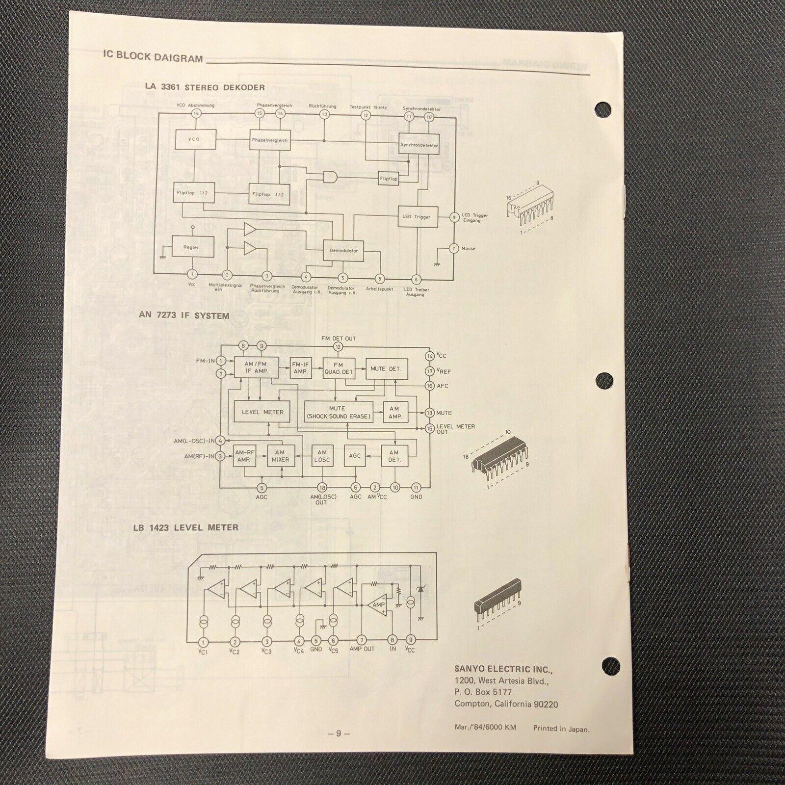 Sanyo JT 240 service manual original repair book stereo am/fm tuner radio
