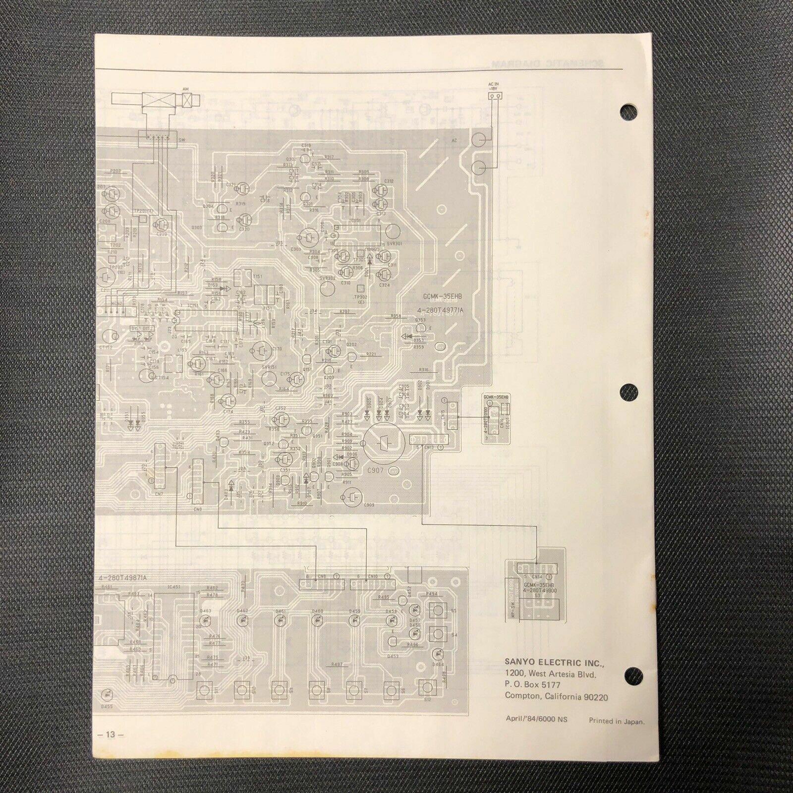 Sanyo JT 340 service manual original repair book stereo am/fm tuner radio