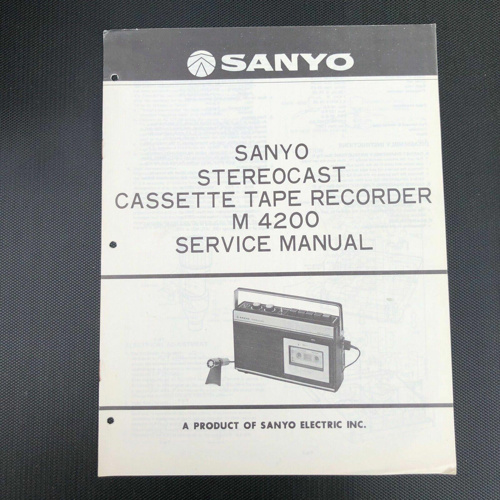 Sanyo M 4200 M - 4200 service manual original repair book cassette tape recorder
