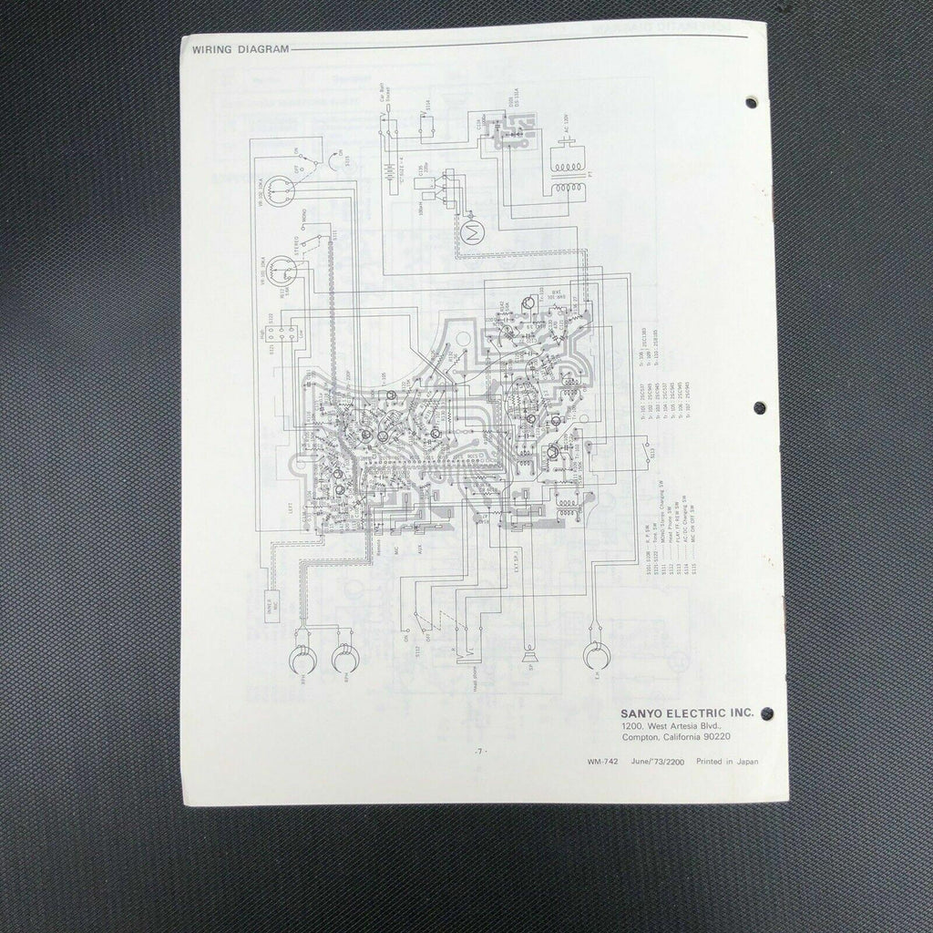 Sanyo M 4200a M - 4200a service manual original repair book cassette tape recorder