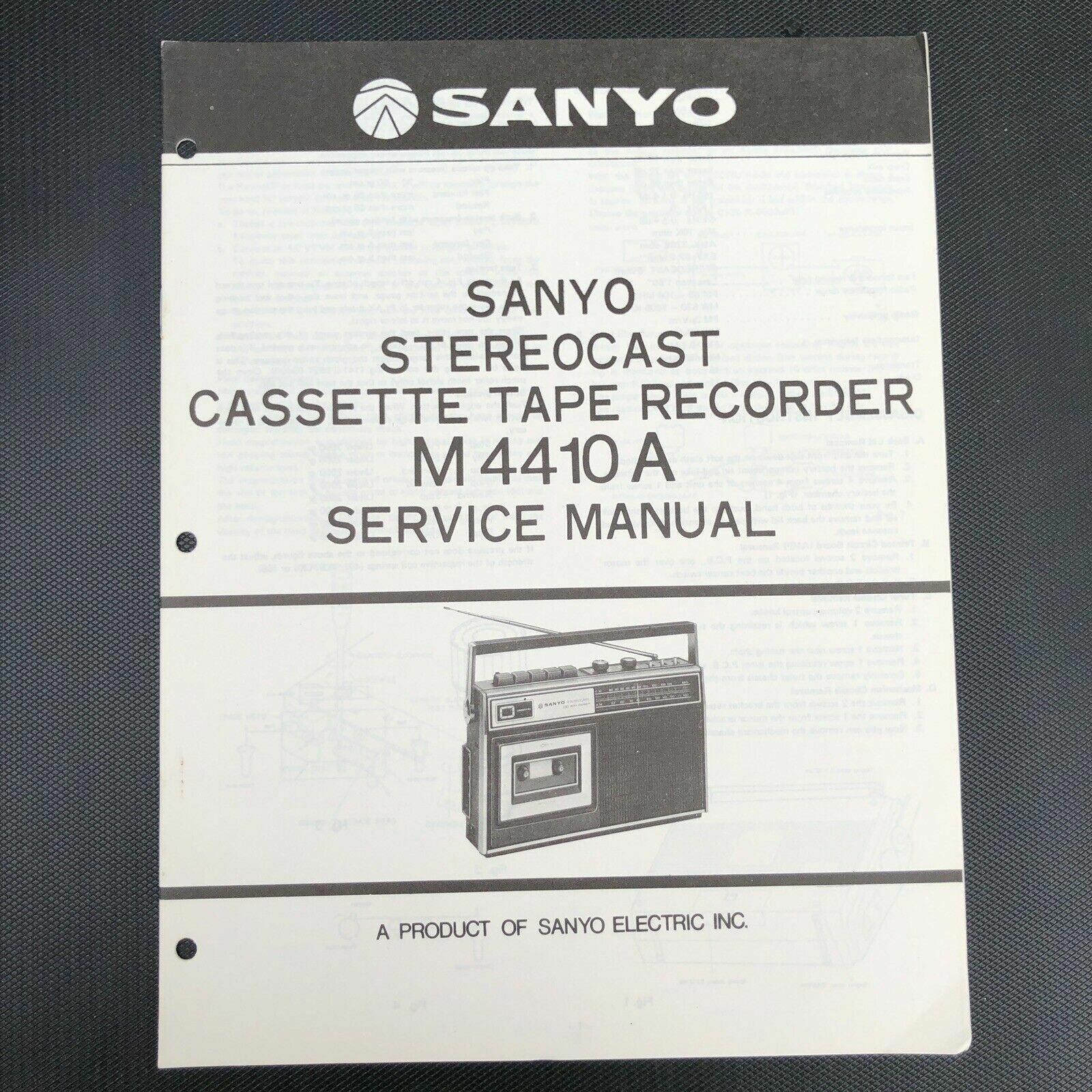 Sanyo M 4410 A Stereocast Cassette Tape Recorder Service Manual