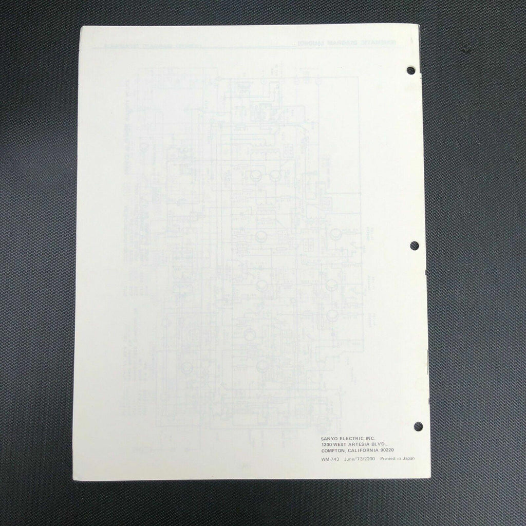 Sanyo M 4410 A Stereocast Cassette Tape Recorder Service Manual