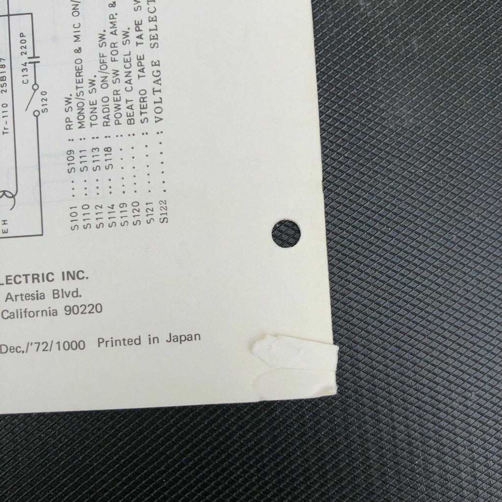 Sanyo M 4420 Stereocast Cassette Tape Recorder Service Manual