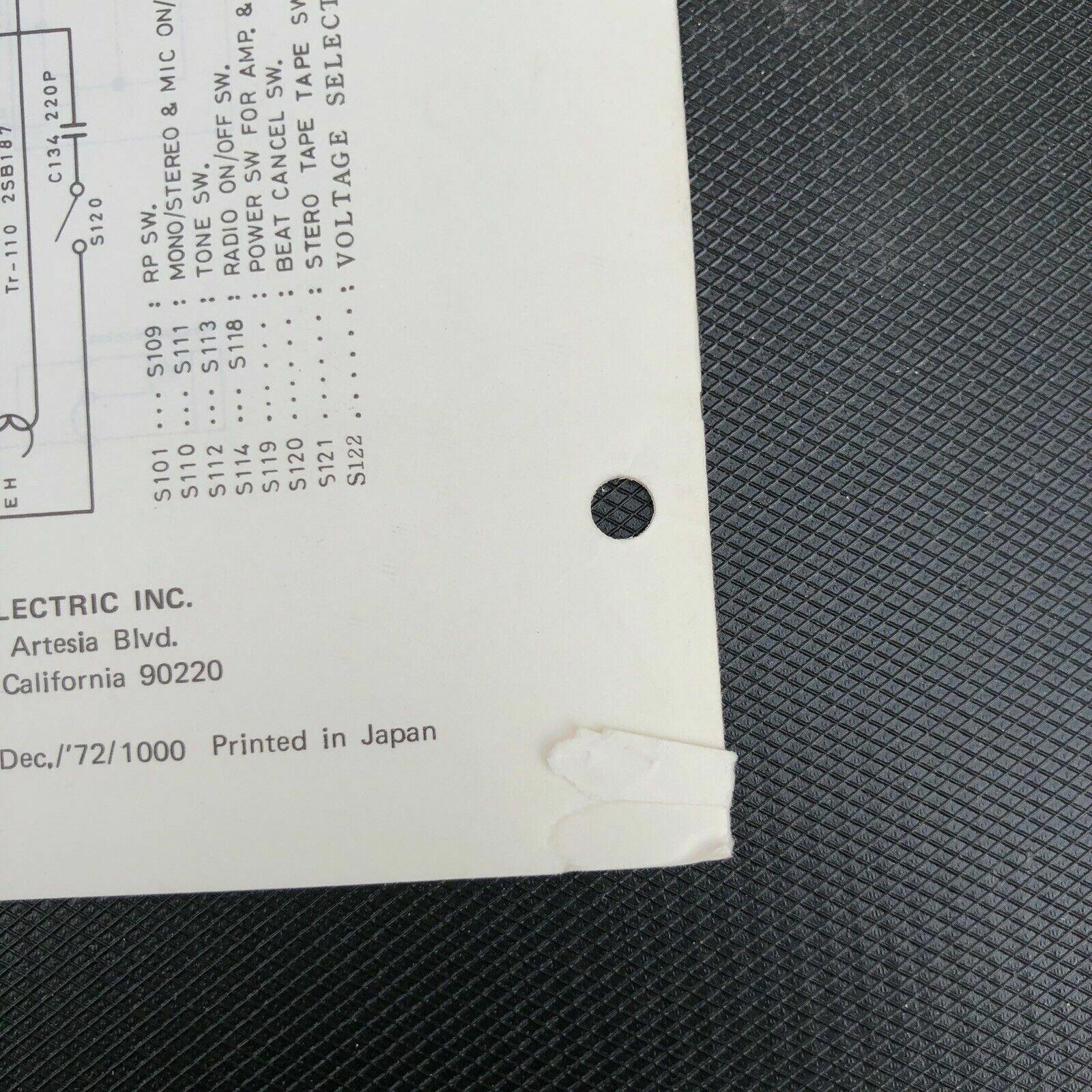 Sanyo M 4420 Stereocast Cassette Tape Recorder Service Manual