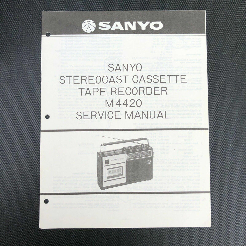 Sanyo M 4420 Stereocast Cassette Tape Recorder Service Manual
